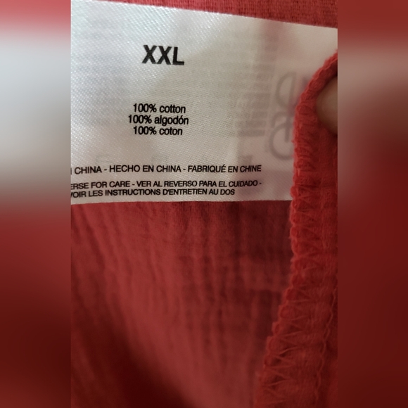 Jessica Simpson, XXL, NWT, 100%, lightweight cotton shirt, terra cotta color. - Picture 3 of 5